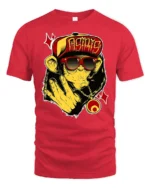 Urban Swag Monkey Graffiti Osiris Red Hat Graphic Tshirt - red t-shirt on white background