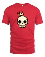 Regal Golden Crown Skull King Royal Urban Graphic Tshirt - red t-shirt on white background