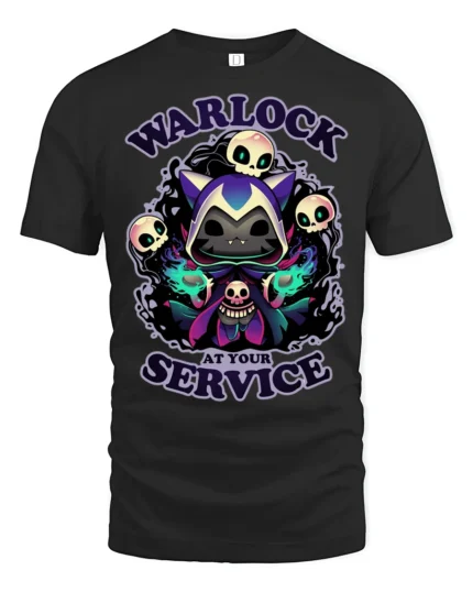 Mystic Shadow Cat Warlock Skulls Magic Graphic Soft Tshirt - black t-shirt on white background