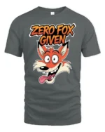 Sarcastic Zero Fox Given Funny Cartoon Animal Graphic Tshirt - gray t-shirt on white background