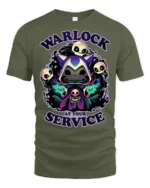Mystic Shadow Cat Warlock Skulls Magic Graphic Soft Tshirt - military green t-shirt on white background