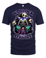 Mystic Shadow Cat Warlock Skulls Magic Graphic Soft Tshirt - navy t-shirt on white background