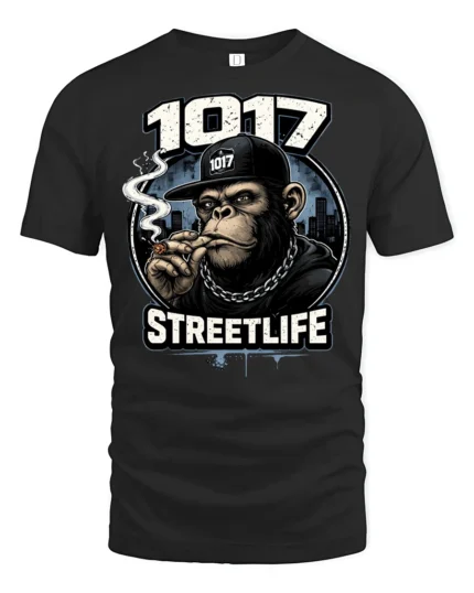 Urban Chimp Streetlife 1017 Hip Hop Music Graphic Tshirt - black t-shirt on white background