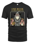 Funny Wizard Lord Of The Dad Jokes Fantasy Graphic Tshirt - black t-shirt on white background