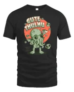 Adorable Cthulhu World Destroyer Mythical Graphic Tshirt - black t-shirt on white background