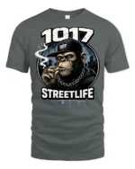 Urban Chimp Streetlife 1017 Hip Hop Music Graphic Tshirt - gray t-shirt on white background