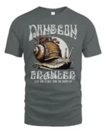 Funny Snail Dungeon Crawler Slow Campaign Graphic Tshirt - gray t-shirt on white background
