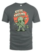 Adorable Cthulhu World Destroyer Mythical Graphic Tshirt - gray t-shirt on white background