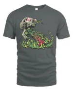 Gory Cyber Skull Toxic Sludge Circuit Board Tshirt - gray t-shirt on white background