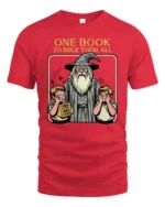 Funny Wizard Lord Of The Dad Jokes Fantasy Graphic Tshirt - red t-shirt on white background
