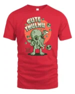 Adorable Cthulhu World Destroyer Mythical Graphic Tshirt - red t-shirt on white background
