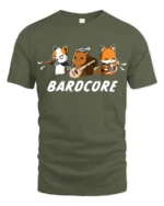 Funny Bardcore Animal Musicians Tabletop Gaming Graphic Tshirt - military green t-shirt on white background