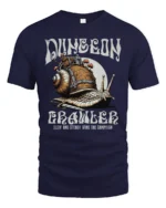 Funny Snail Dungeon Crawler Slow Campaign Graphic Tshirt - navy t-shirt on white background