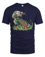 Gory Cyber Skull Toxic Sludge Circuit Board Tshirt - navy t-shirt on white background