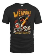 Funny Draw Your Weapons Battle Of The Artists Graphic Tee - black t-shirt on white background