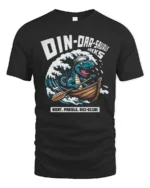 Funny Dinoarsaurus Wreks Sailor Dinosaur Graphic Tshirt - black t-shirt on white background