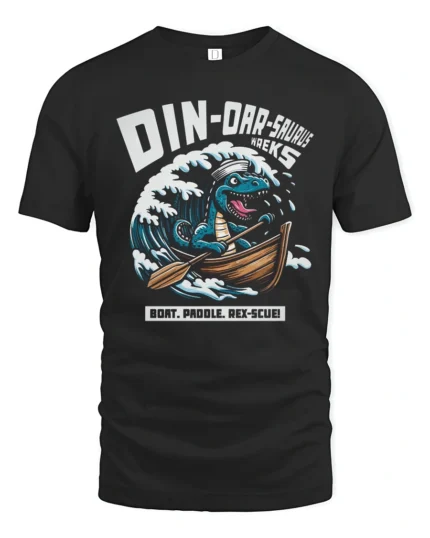 Funny Dinoarsaurus Wreks Sailor Dinosaur Graphic Tshirt - black t-shirt on white background