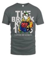 Cool Neo Tokyo Cyberpunk Brooklyn Graphic Tshirt - gray t-shirt on white background