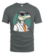 Cool Miami Gator White Suit Sunglasses Graphic Tshirt - gray t-shirt on white background