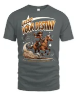 Inspirational Cowgirl Lasso Your Destiny Graphic Tshirt - gray t-shirt on white background