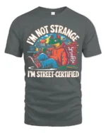 Funny Lizard Street Certified Urban Hoodie Graphic Tshirt - gray t-shirt on white background