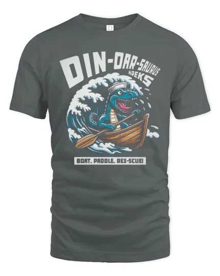 Funny Dinoarsaurus Wreks Sailor Dinosaur Graphic Tshirt - gray t-shirt on white background