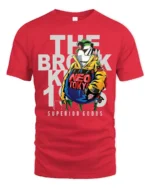 Cool Neo Tokyo Cyberpunk Brooklyn Graphic Tshirt - red t-shirt on white background