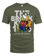 Cool Neo Tokyo Cyberpunk Brooklyn Graphic Tshirt - military green t-shirt on white background