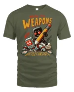 Funny Draw Your Weapons Battle Of The Artists Graphic Tee - military green t-shirt on white background