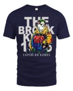 Cool Neo Tokyo Cyberpunk Brooklyn Graphic Tshirt - navy t-shirt on white background