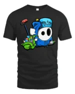 Creative Moniak Graffiti Character Roller Spray Graphic Tee - black t-shirt on white background