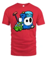 Creative Moniak Graffiti Character Roller Spray Graphic Tee - red t-shirt on white background