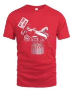 Humorous British History Napoleon Not Today London Graphic Tee - red t-shirt on white background