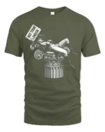 Humorous British History Napoleon Not Today London Graphic Tee - military green t-shirt on white background