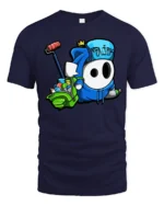 Creative Moniak Graffiti Character Roller Spray Graphic Tee - navy t-shirt on white background