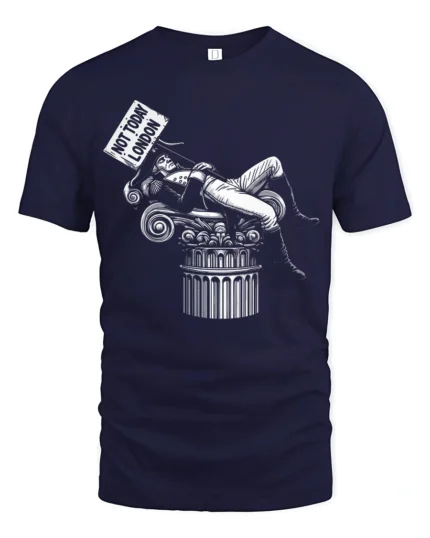 Humorous British History Napoleon Not Today London Graphic Tee - navy t-shirt on white background