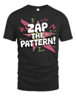 Pop Art Zap The Pattern Colorful Retro Explosion Graphic Tee - black t-shirt on white background