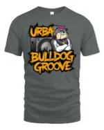 Urban Bulldog Groove Subwoofer Stereo Hip Hop Graphic Tee - gray t-shirt on white background