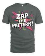 Pop Art Zap The Pattern Colorful Retro Explosion Graphic Tee - gray t-shirt on white background