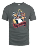Sailors Legend Duff Ale Makes You Strong Retro Graphic Tee - gray t-shirt on white background