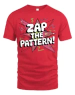 Pop Art Zap The Pattern Colorful Retro Explosion Graphic Tee - red t-shirt on white background