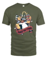 Sailors Legend Duff Ale Makes You Strong Retro Graphic Tee - military green t-shirt on white background