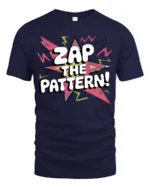 Pop Art Zap The Pattern Colorful Retro Explosion Graphic Tee - navy t-shirt on white background