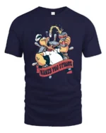 Sailors Legend Duff Ale Makes You Strong Retro Graphic Tee - navy t-shirt on white background