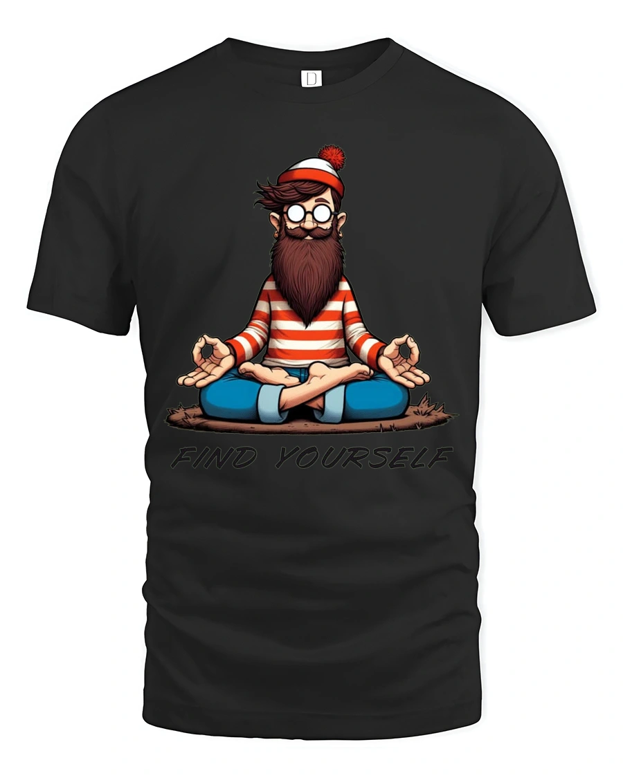 Peaceful Yogi Hidden Traveler Find Yourself Meditation Tshirt - 1 Peaceful Yogi Hidden Traveler Find Yourself Meditation Tshirt - black t-shirt on white background