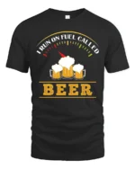 Fuel Gauge Beer Lover Funny Drinker Humor Graphic Tshirt - black t-shirt on white background