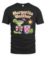 Refreshing Margarita Weather Summer Party Graphic Tshirt - black t-shirt on white background