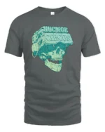 Cybernetic VR Skull Nuclear Circus Virtual Reality Tshirt - gray t-shirt on white background