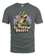 Hustling Snake With Gold Chain Slitherin Profit Graphic Tshirt - gray t-shirt on white background