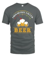 Fuel Gauge Beer Lover Funny Drinker Humor Graphic Tshirt - gray t-shirt on white background